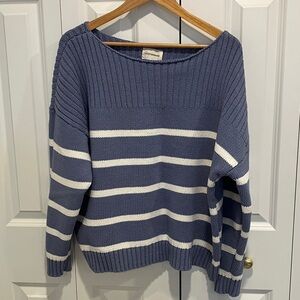 Lucky Brand 100% cotton boatneck striped sweater